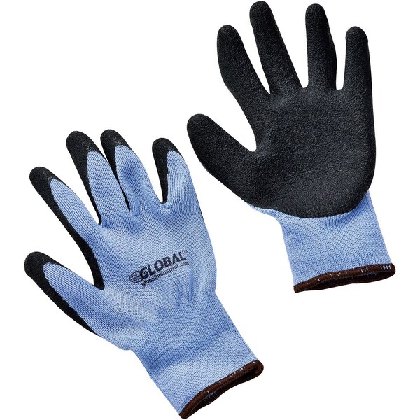 Global Industrial Coated Gloves, Polyester, Rubber, Latex, Blue, L 708348L - main
